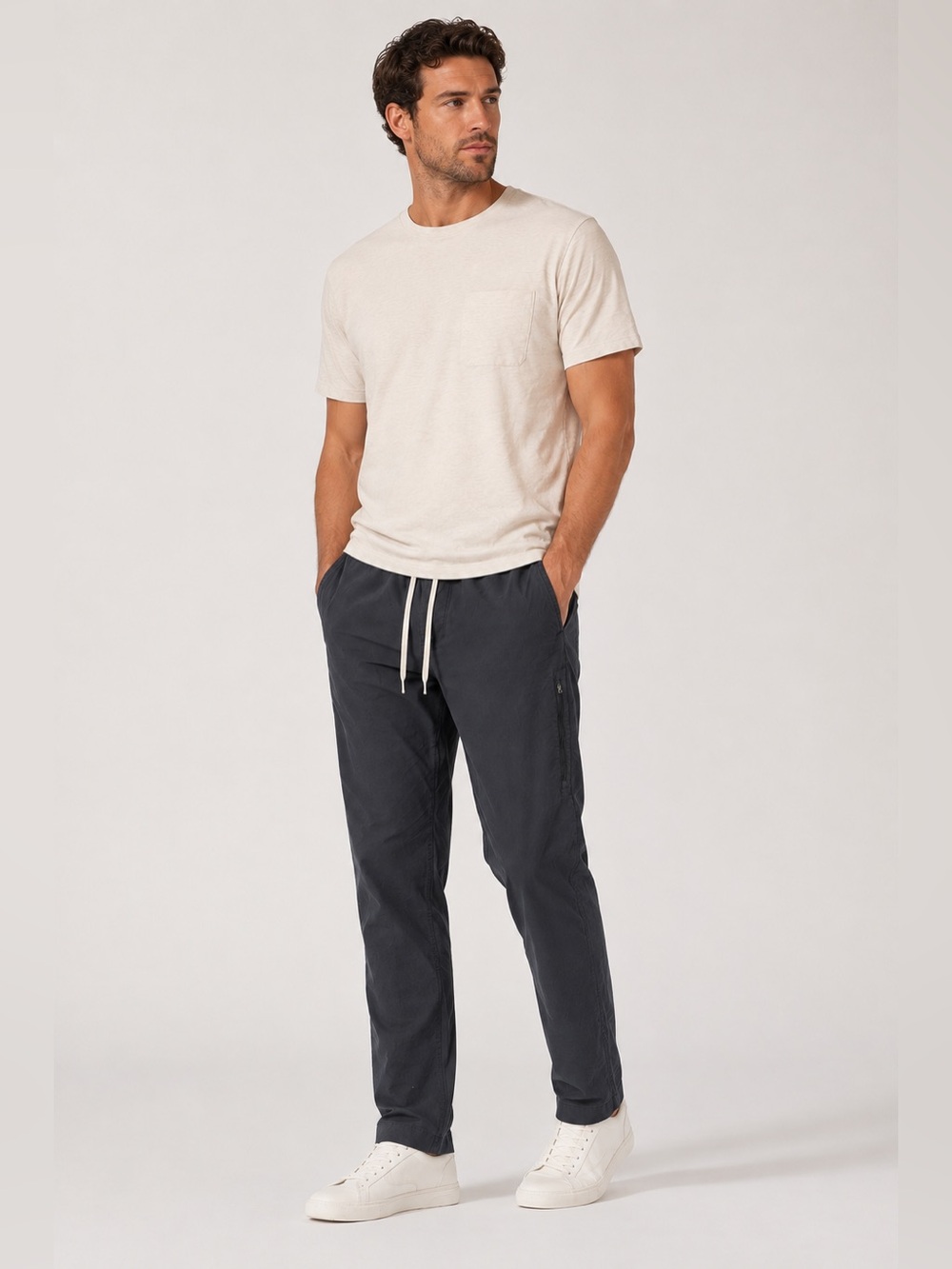 Vuori Ripstop Climber Pants Charcoal Gray Drawstring Organic Cotton Stretch M